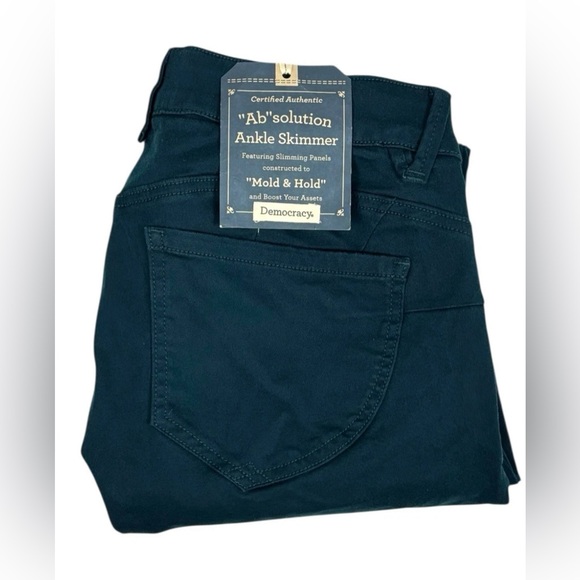 Democracy Ankle Skimmer Jeans Slimming Panels Stretch Blue - Picture 1 of 13